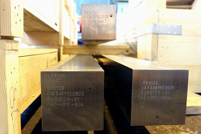 End faces of EUROFER97 steel blocks manufactured for Fusion for Energy.